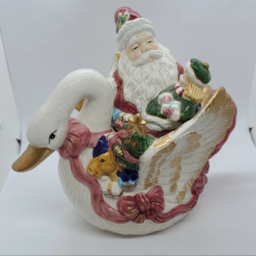 Festive Santa and Swan Holiday Decor by Fritz and Floyd